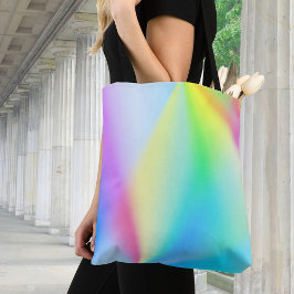 Moderne iriserende pastel regenboogkleurig tote bag