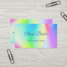 Moderne iriserende pastel regenboogkleurig visitekaartje