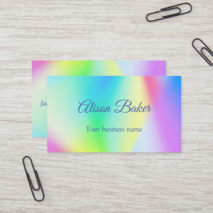 Moderne iriserende pastel regenboogkleurig visitekaartje