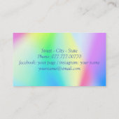 Moderne iriserende pastel regenboogkleurig visitekaartje (Achterkant)