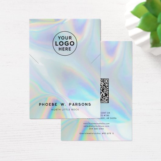 Moderne iriserende QR Code Ketting sieraden Visitekaartje (Bureau)