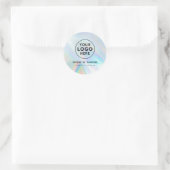 Moderne Iriserende Zakelijke Logo Op Maat Ronde Sticker (Tas)