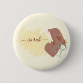 Moderne Islamitische Abstracte Minimale Monogramna Ronde Button 5,7 Cm (Voorkant)