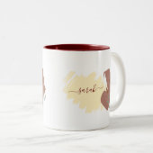 Moderne Islamitische Abstracte Minimale Monogramna Tweekleurige Koffiemok (Voorkant rechts)