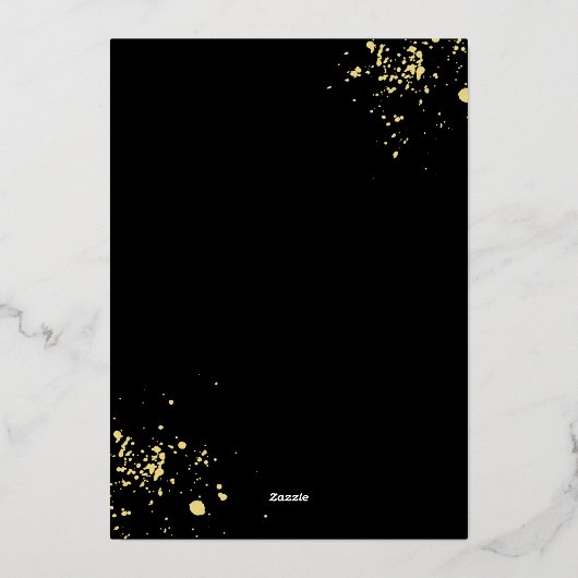 Moderne islamitische alliantie zwart en goud folie uitnodiging (Achterkant)