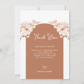 Moderne Islamitische Boho Terracotta Floral Nikah  Bedankkaart (Achterkant)