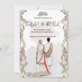 Moderne islamitische bruiloft, nikah, walima, uitn kaart (Voorkant)