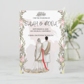 Moderne islamitische bruiloft, nikah, walima, uitn kaart (Staand voorkant)