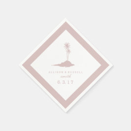 Moderne Island Beach bruiloft servetten - Blush