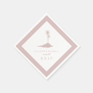 Moderne Island Beach bruiloft servetten - Blush