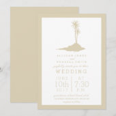 Moderne Island Beach bruiloft uitnodiging - Zand (Voorkant / Achterkant)