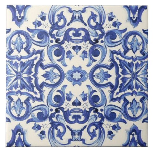 Moderne Italiaanse Blauwe Het zoete leven Tegeltje (Voorkant)