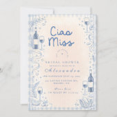 Moderne Italiaanse Ciao Miss Bruiloftsfeest Kaart (Voorkant)