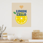 Moderne Italiaanse citroenen Limoncello Bar Poster (Keuken)