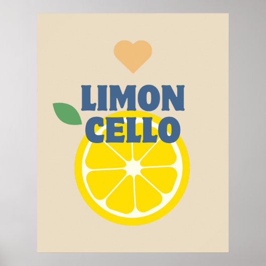 Moderne Italiaanse citroenen Limoncello Bar Poster (Voorkant)