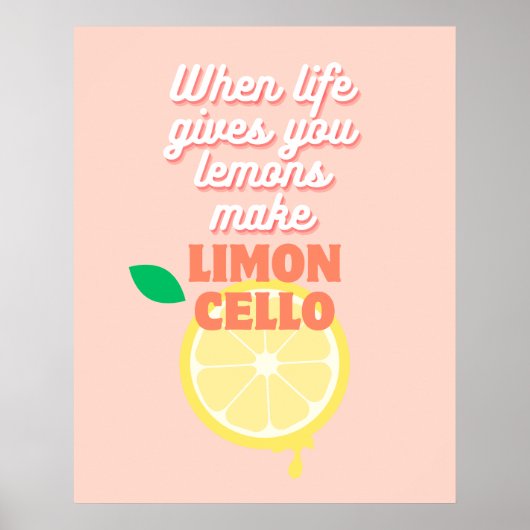 Moderne Italiaanse Lemon Limoncello Keukenbar Poster (Voorkant)