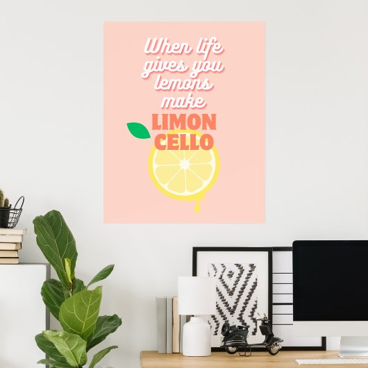 Moderne Italiaanse Lemon Limoncello Keukenbar Poster (Thuiskantoor)
