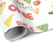 Moderne Italiaanse pizza 1e verjaardagsfeest Cadeaupapier (Rol Hoek)