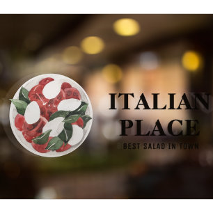 Moderne Italiaanse restaurant raamfolie op maat Raamsticker