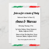 Moderne Italiaanse uitnodiging voor het diner (Voorkant / Achterkant)
