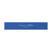 Moderne Italiaanse Vintage Script Blauwe Trouw Uitnodigingen Wikkel (Vlak)
