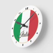 Moderne Italiaanse vlag & Italiaanse trendy Home / Ronde Klok (Hoek)