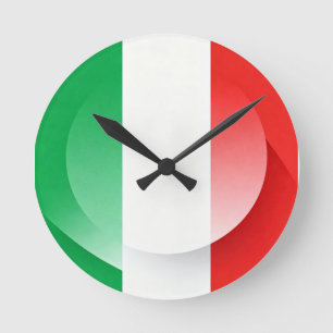 Moderne Italiaanse Vlag Wandklok