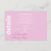 Moderne Italiaanse zomer bruiloft details Informatiekaartje (Voorkant)