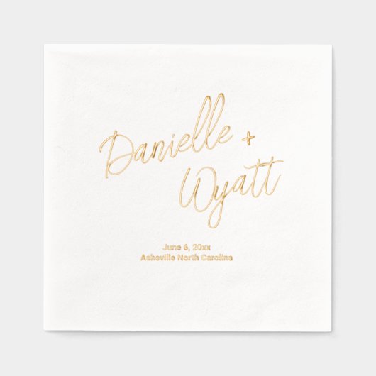 Moderne Italiaanse zomer bruiloft Folie Servetten (Voorkant)