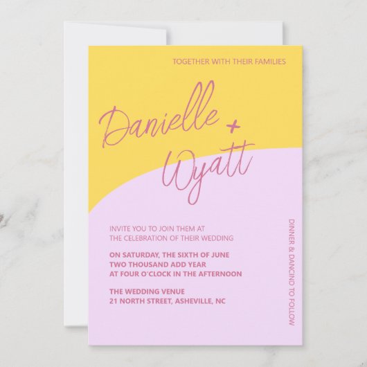 Moderne Italiaanse zomer bruiloft Kaart (Voorkant)