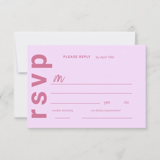 Moderne Italiaanse zomer bruiloft RSVP Kaartje (Voorkant)