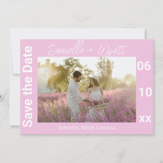 Moderne Italiaanse zomer bruiloft Save The Date (Voorkant)