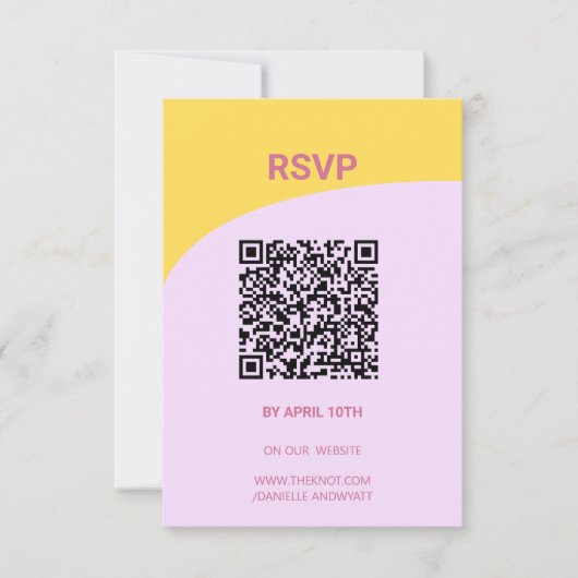 Moderne Italiaanse Zomerbruiloft RSVP QR-code Kaartje (Voorkant)