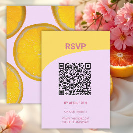Moderne Italiaanse Zomerbruiloft RSVP QR-code Kaartje