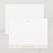 Moderne ivoor beige monogram briefpapier kaart (Voorkant / Achterkant)