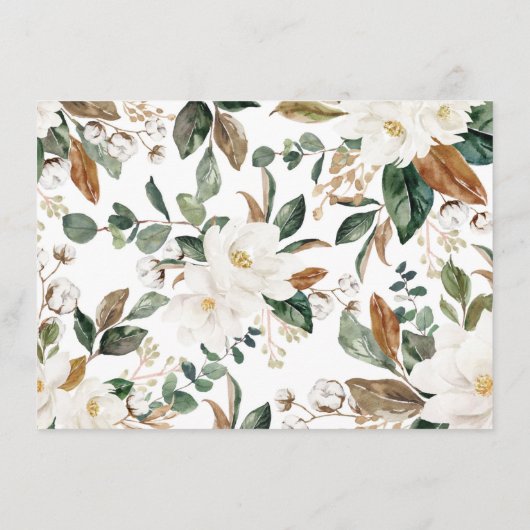 Moderne Ivoor Bloem Bossen Herten Luier Raffle Informatiekaartje (Achterkant)