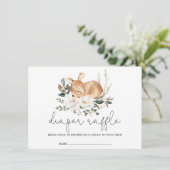 Moderne Ivoor Bloem Bossen Herten Luier Raffle Informatiekaartje (Staand voorkant)