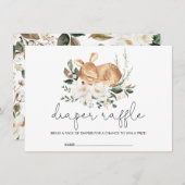 Moderne Ivoor Bloem Bossen Herten Luier Raffle Informatiekaartje (Voorkant / Achterkant)