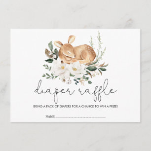 Moderne Ivoor Bloem Bossen Herten Luier Raffle Informatiekaartje