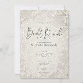 Moderne Ivoor Bridal Lace Bridal Brunch Kaart (Voorkant)
