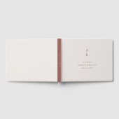 Moderne Ivoor Bruin Monogram Aarde Toon bruiloft Gastenboek (Volledig)