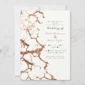 Moderne Ivoor Cream Bronzen Rust Marmeren bruiloft Kaart (Voorkant)