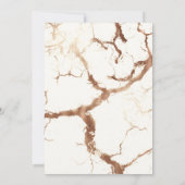 Moderne Ivoor Cream Bronzen Rust Marmeren bruiloft Kaart (Achterkant)