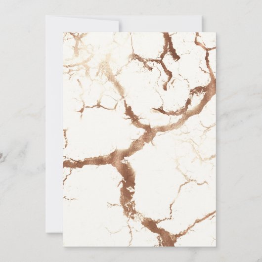 Moderne Ivoor Cream Bronzen Rust Marmeren bruiloft Kaart (Achterkant)