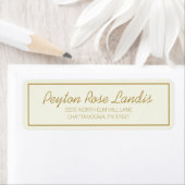 Moderne Ivoor Crème Gouden Schrift Etiket (Insitu)