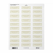 Moderne Ivoor Crème Gouden Schrift Etiket (Full Sheet)