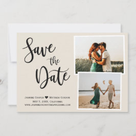 Moderne Ivoor Elegant Handgeschreven Kalligrafie F Save The Date