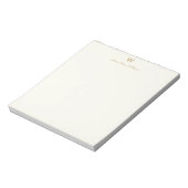 Moderne Ivoor Gouden Script Monogram Notitieblok (Linkerzijde)