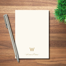 Moderne Ivoor Gouden Script Monogram Post-it® Notes