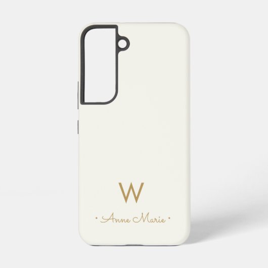 Moderne Ivoor Gouden Script Monogram Samsung Galaxy Hoesje (Achterkant)